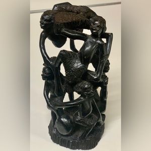 Hand Carved Tribal Hand Carved Ebony African Makonde Ujamaa Family TREE OF LIFE